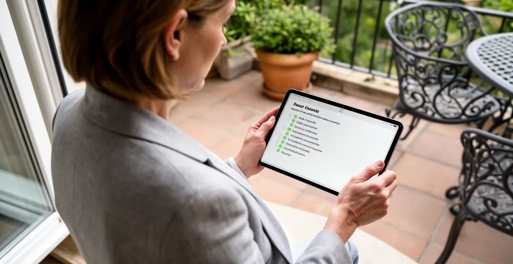 Organisatrice vérifiant son planning événementiel sur tablette